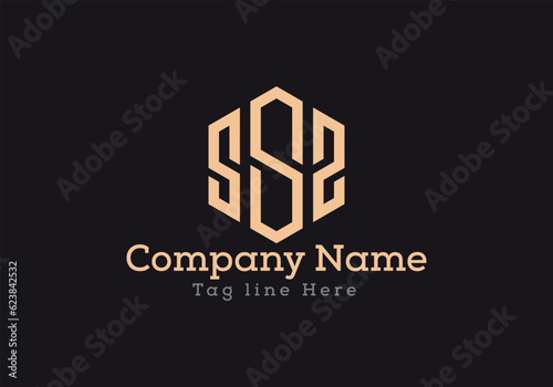 SSS letter logo design with polygon shape. SSS polygon and cube shape logo design in gold colour.