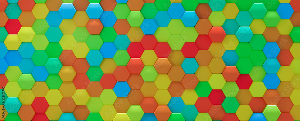 abstract hexagon rianbow background