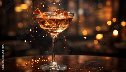 Cocktail on a table with subtle background