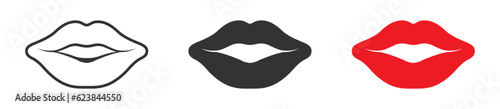 Lips icon isolated on a white background. Vector illustration.