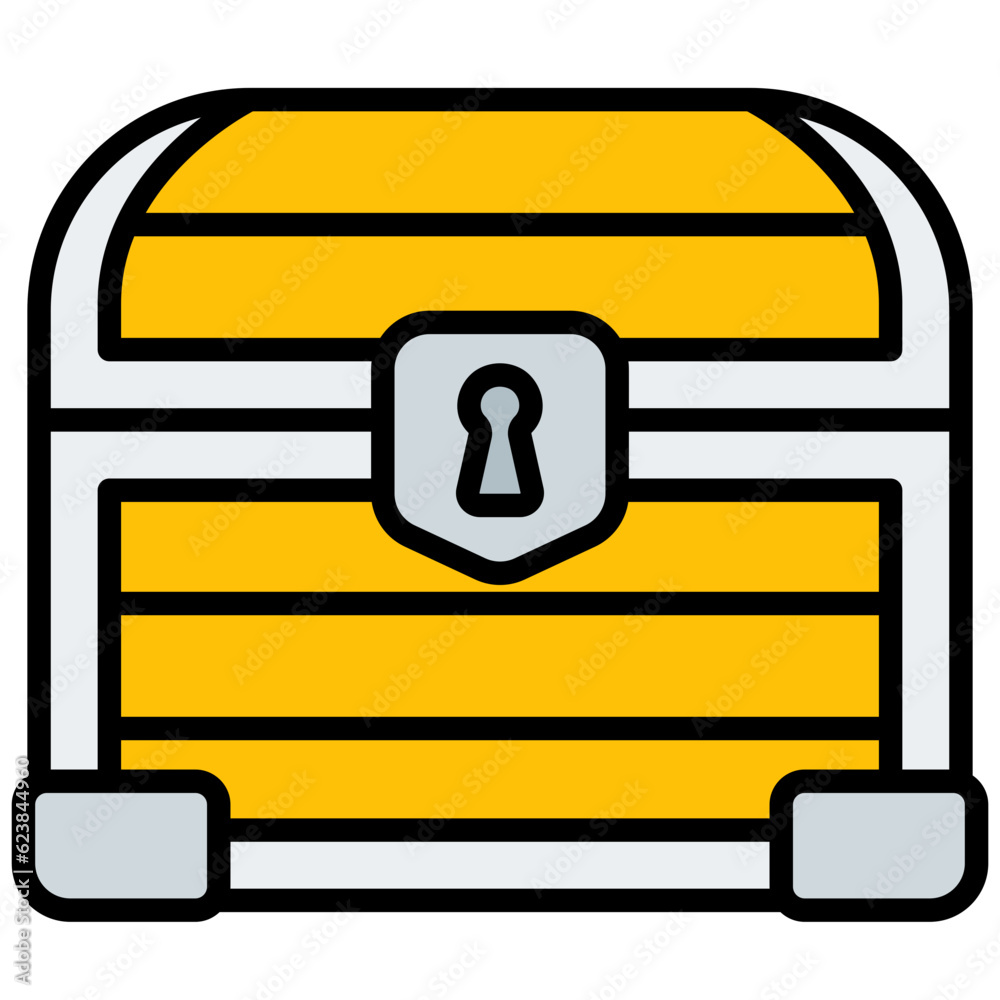 treasure box outline color icon treasure box outline color icon