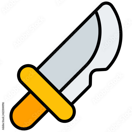 dagger outline color icon