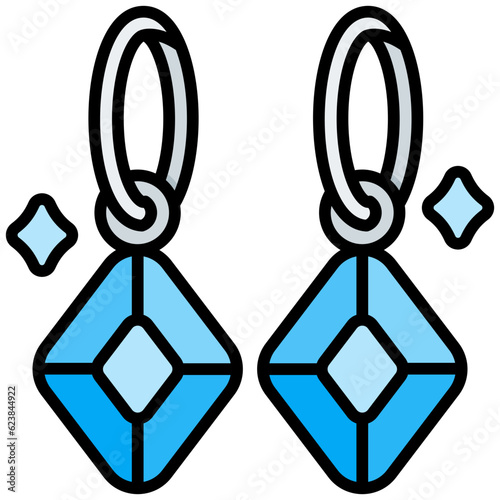 earring outline color icon