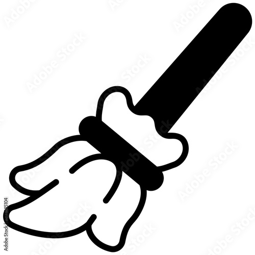 broomstick solid line icon