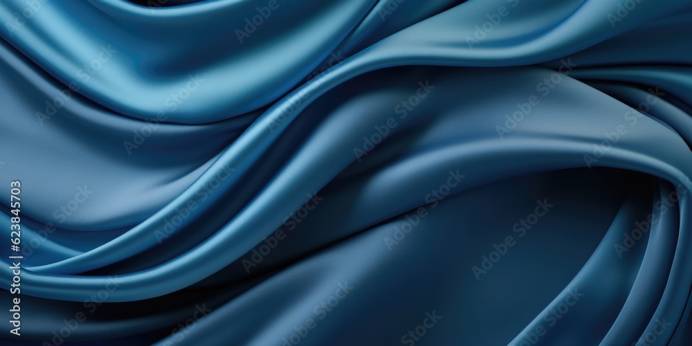 Blue silk satin background, distinct framing, shaped canvas