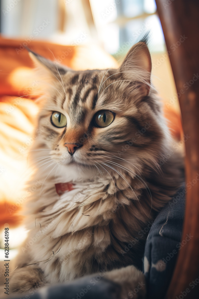 Portrait of a cute and adorable cat