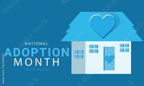 National Adoption month. background, banner, card, poster, template. Vector illustration.