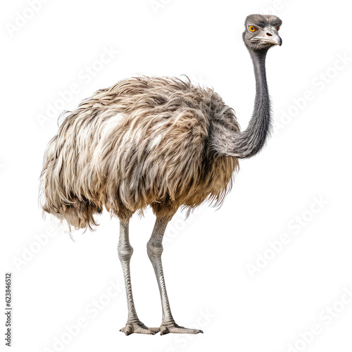 ostrich isolated on white. © purich