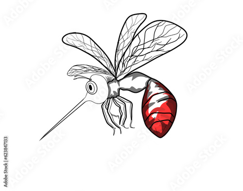 A mosquito dengue fever with a background