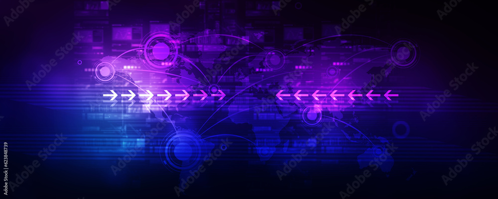 Naklejka premium 2d illustration world map abstract background