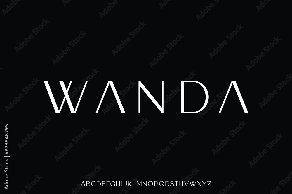 Abstract elegant typeface display font vector. Luxury minimalist typography style