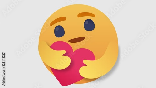 Care love heart face emoji. Alpha channel photo