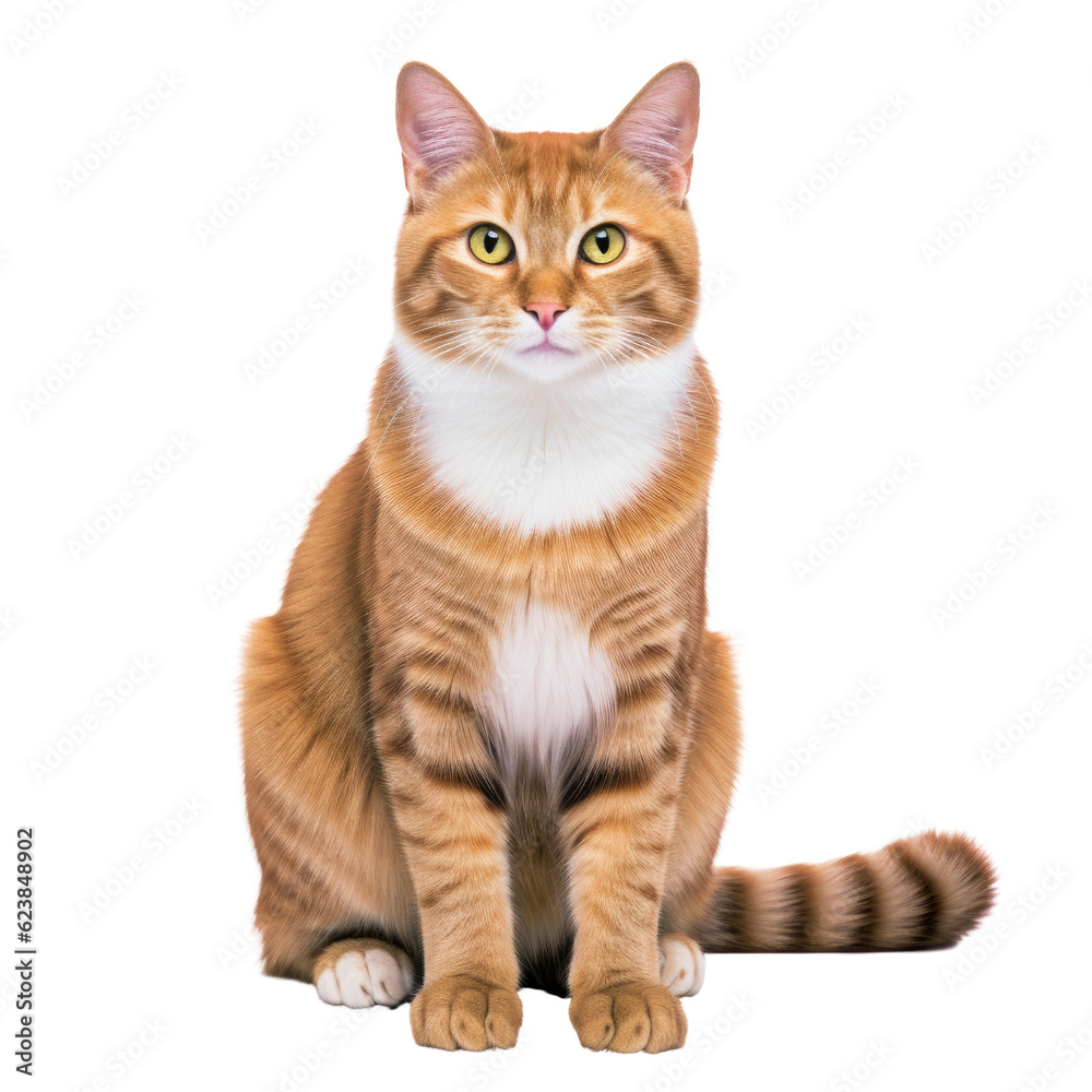 Ginger Cat sitting on a trasparent background Ginger Cat sitting on a trasparent background