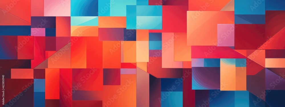 Abstract geometric shapes in bold hues intersect and overlap, generating a captivating mosaic background. Generative AI Abstract geometric shapes in bold hues intersect and overlap, generating a captivating mosaic background. Generative AI
