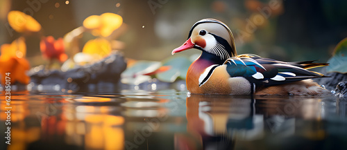 a couple of ducks floating on top of a pond Generated by AI © shirly
