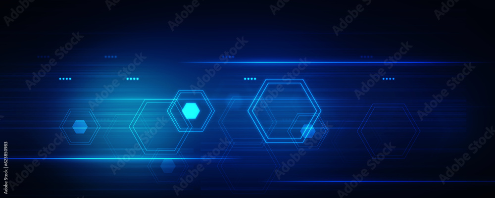 Fototapeta premium 2d illustration Abstract futuristic electronic circuit technology background