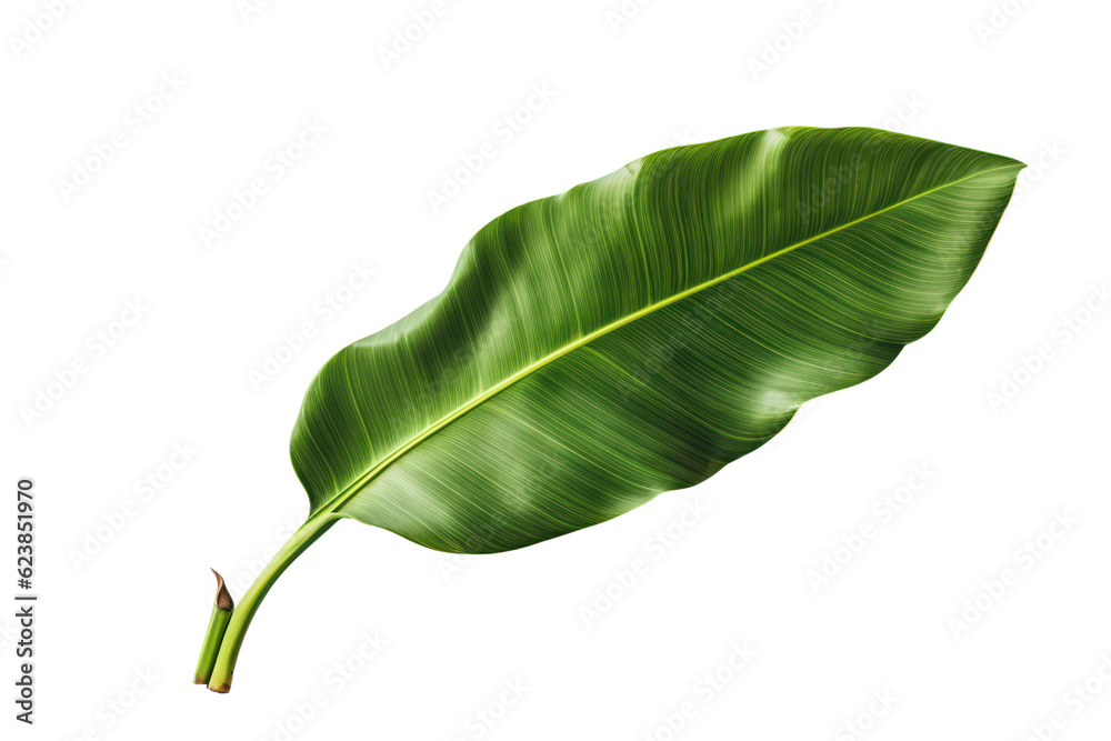 Banana fresh green tropical leaf isolated on transparent background, PNG Banana fresh green tropical leaf isolated on transparent background, PNG