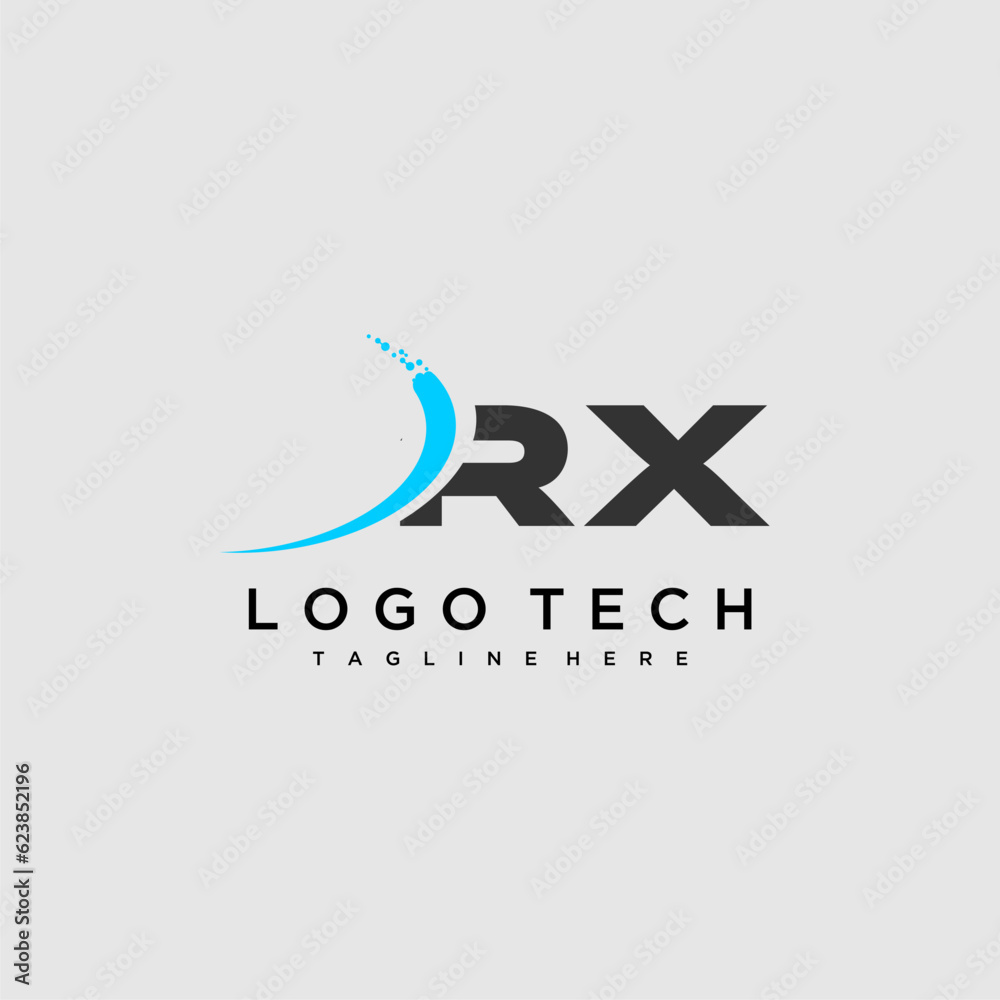 RX initial monogram for technology logo design Stock Vector | Adobe Stock