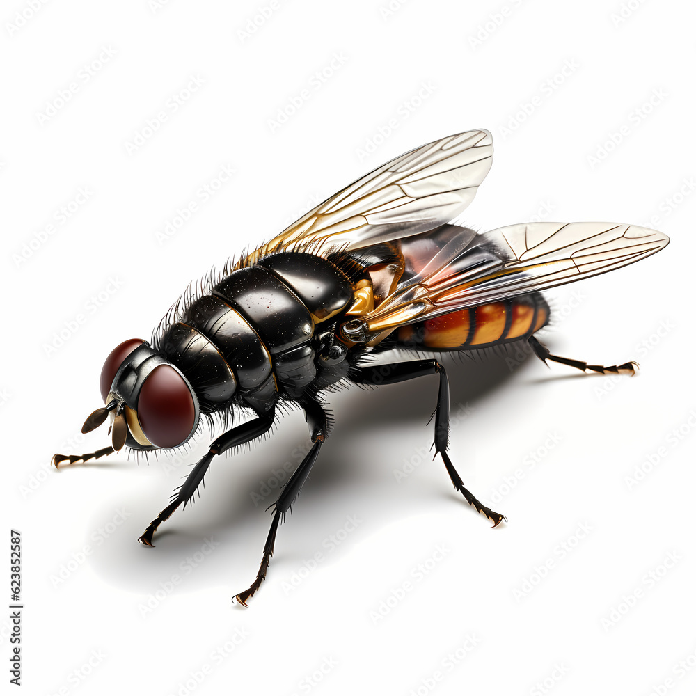 Fototapeta premium Fly Isolated on White