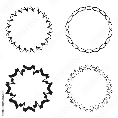 Set of Circle, Decorative Graphic Design Elements.