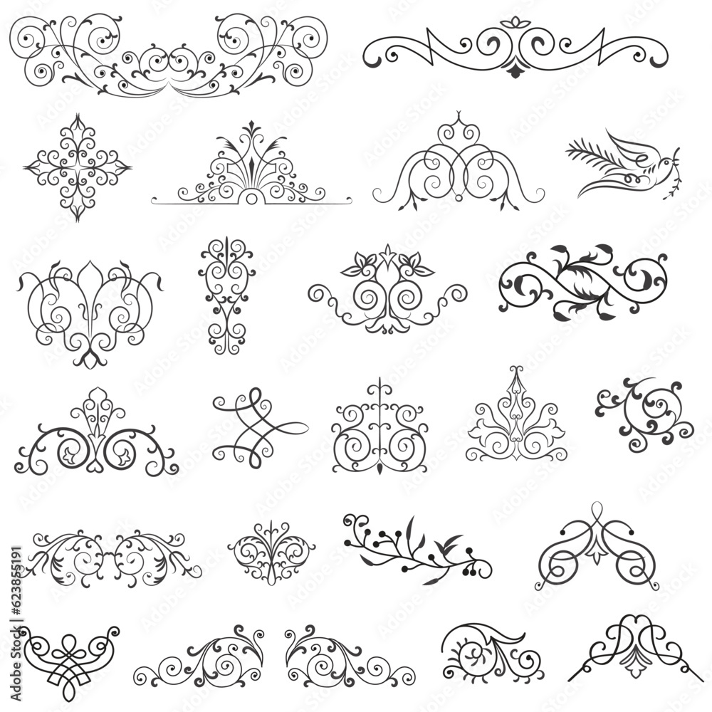 Vector illustration graphic elements for design, Swirl elements decorative illustration