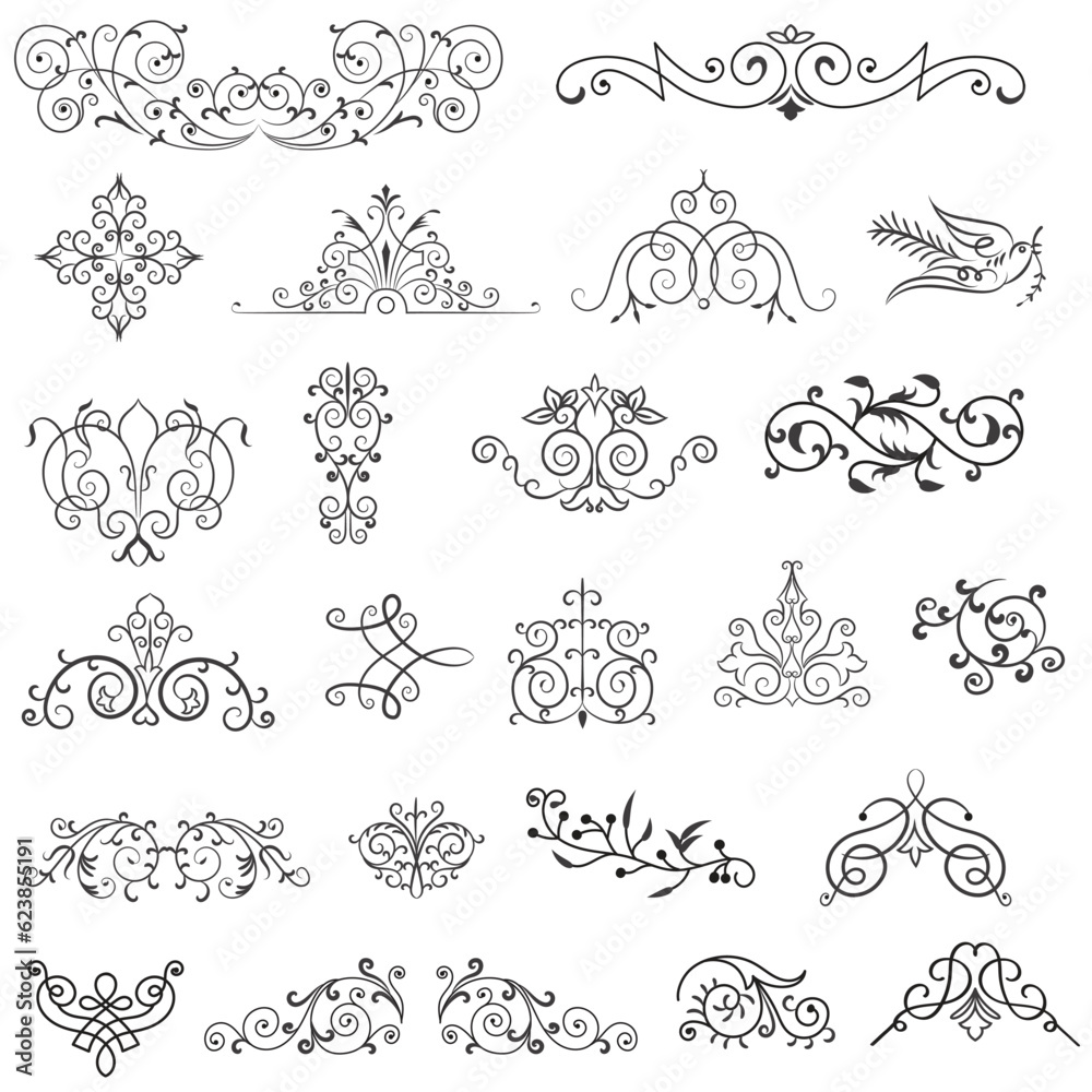 Fototapeta premium Vector illustration graphic elements for design, Swirl elements decorative illustration
