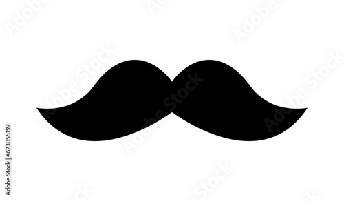 Mustache illustration, icon. Vector moustache.