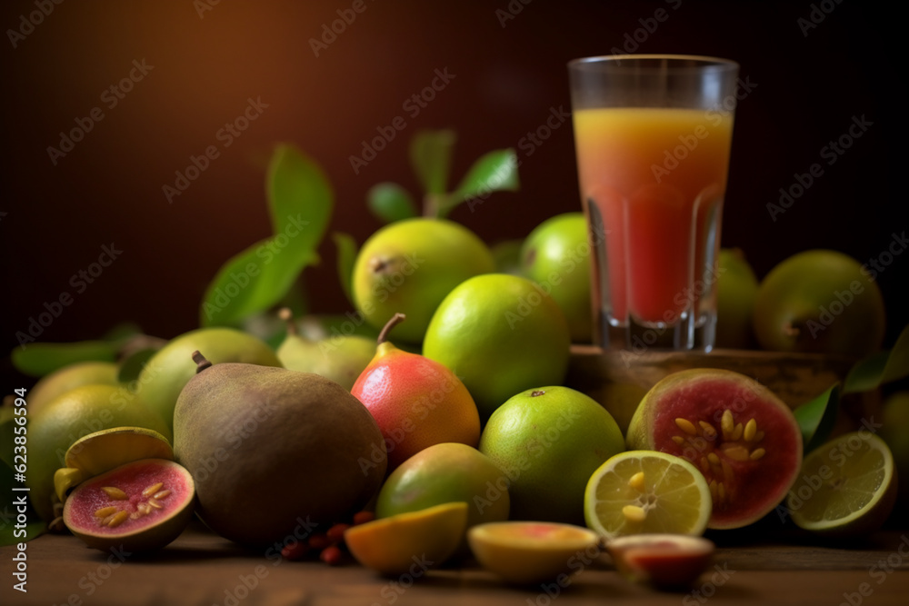fruit juice and fruits generative AI fruit juice and fruits generative AI