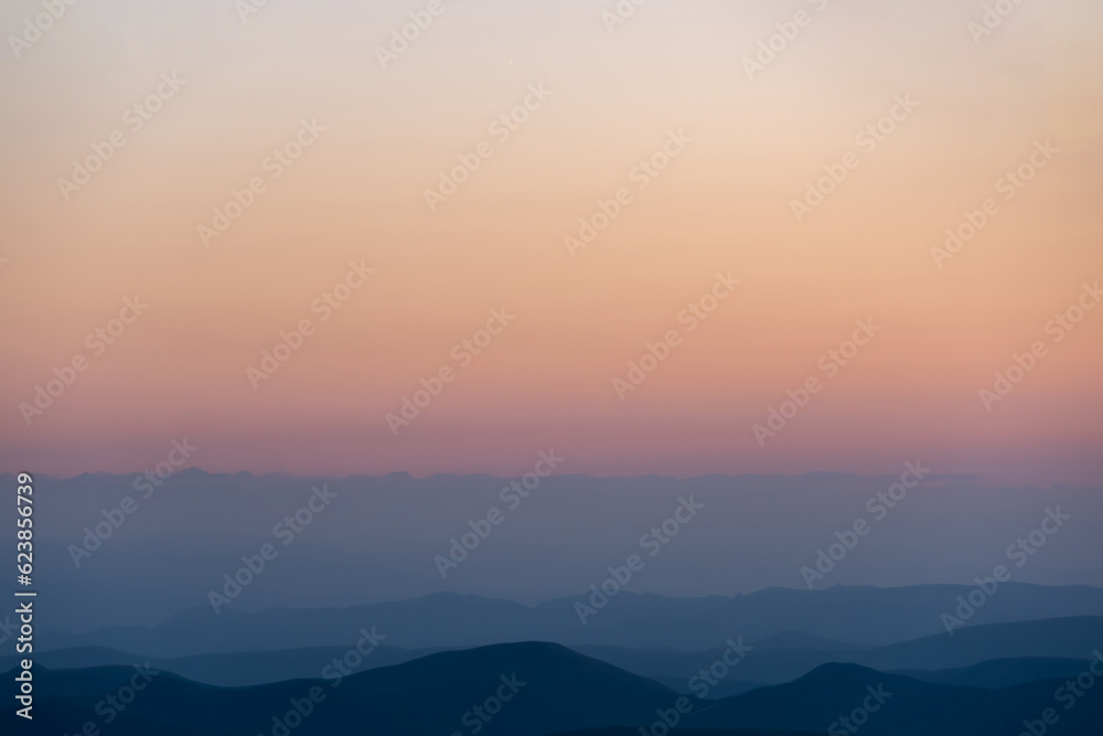 Sunset sky in mountains