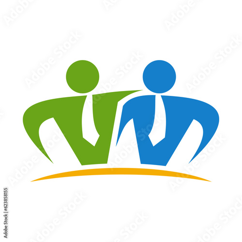 Partnership business human logo symbol