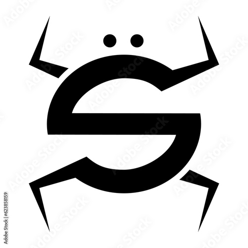 S letter animal insect logo