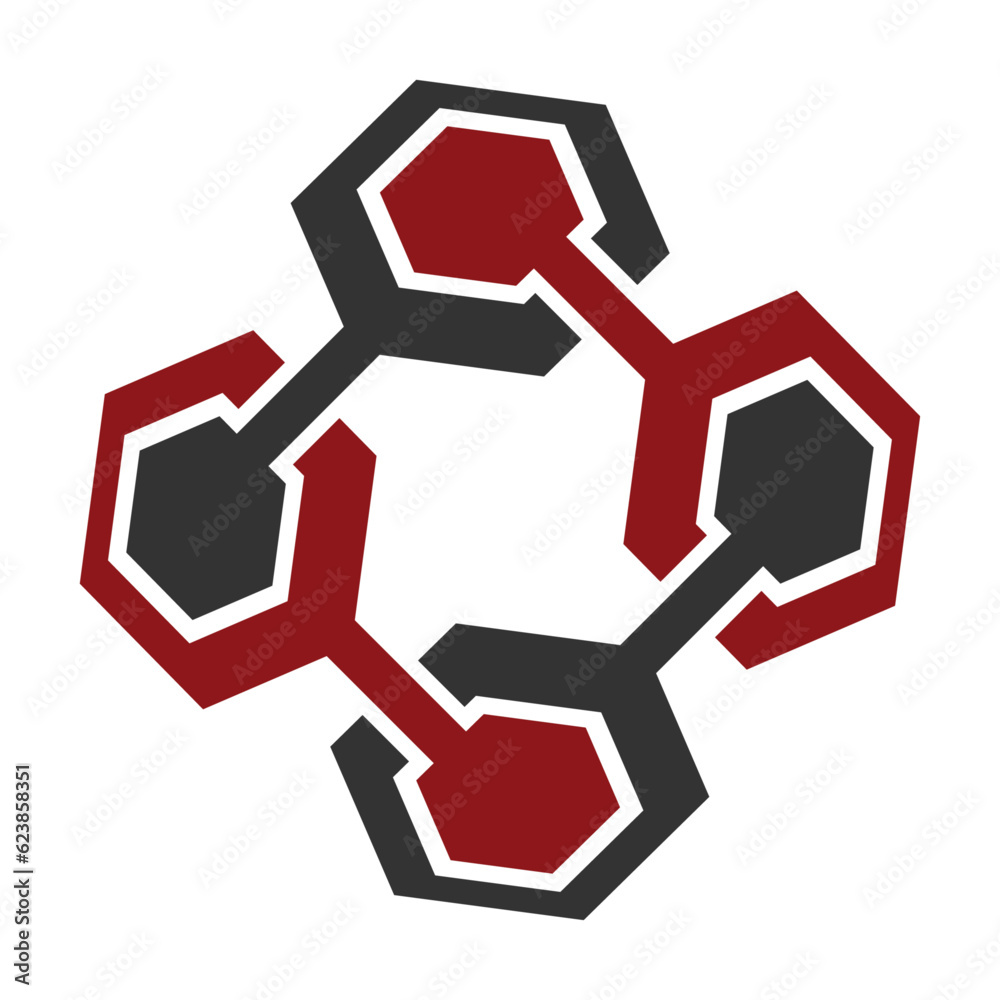 Abstract connection technology logo design template 2 Abstract connection technology logo design template 2