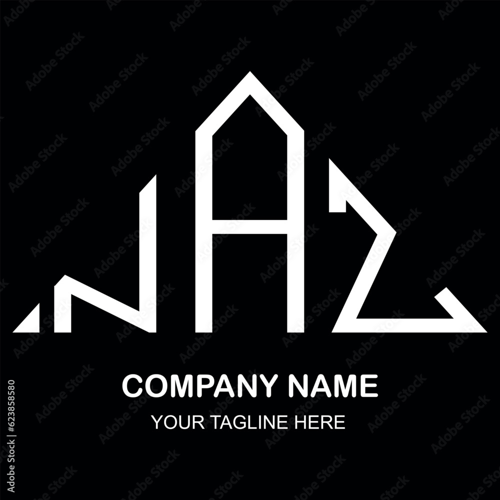 Fototapeta premium NAZ triangle free vector company logo. NAZ building logotype company name design.