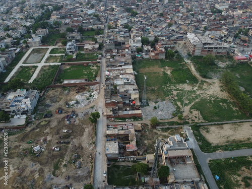 Aerial view of a housing society in Lahore, Pakistan.
