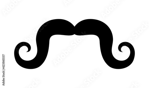 Mustache illustration, icon. Vector moustache.