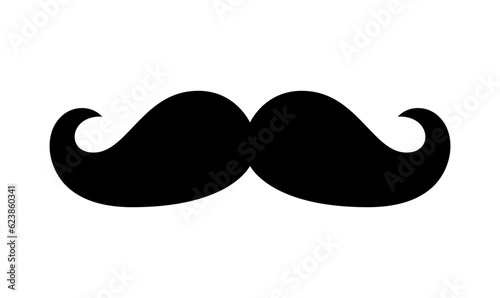 Mustache illustration, icon. Vector moustache.