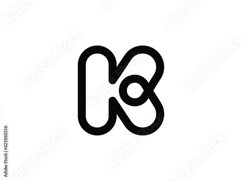 abstract letter K line logo design