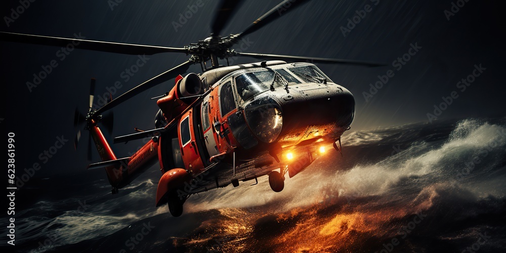 AI Generated. AI Generative. Navy nautical marine military helicopter transport rescue safe life coast guard. Graphic Art AI Generated. AI Generative. Navy nautical marine military helicopter transport rescue safe life coast guard. Graphic Art