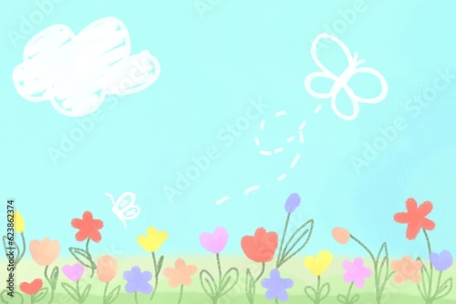 Field of flowers and sky