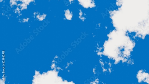Realistic blue sky with white clouds scene in 3d rendering for background concept