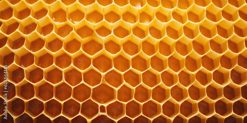 AI Generated. AI Generative. Hexagon honeycomb  texture background nature manvas mockup design wax decoration. Graphic Art