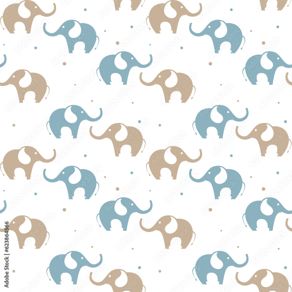 Seamless pattern of elephants on a white background. For fabric or wallpaper. Seamless pattern of elephants on a white background. For fabric or wallpaper.