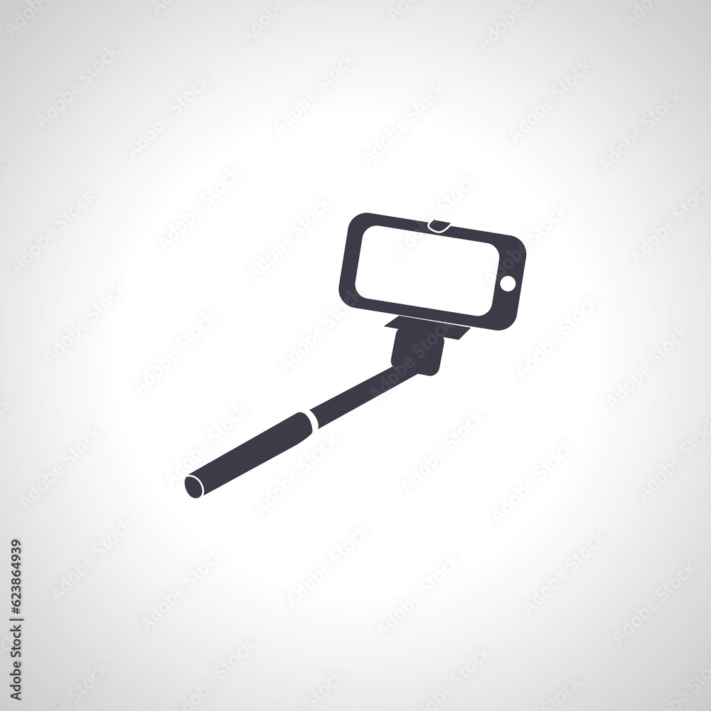 Selfie stick icon. phone on a selfie stick icon Selfie stick icon. phone on a selfie stick icon