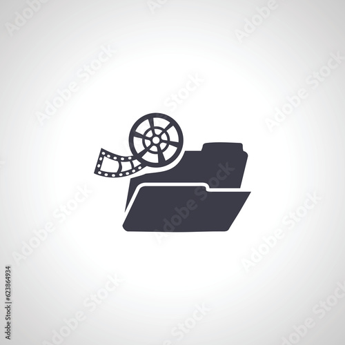 Media Documents or video property files icon. folder with video files icon.
