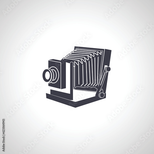 old photo camera icon. vintage photo camera icon.