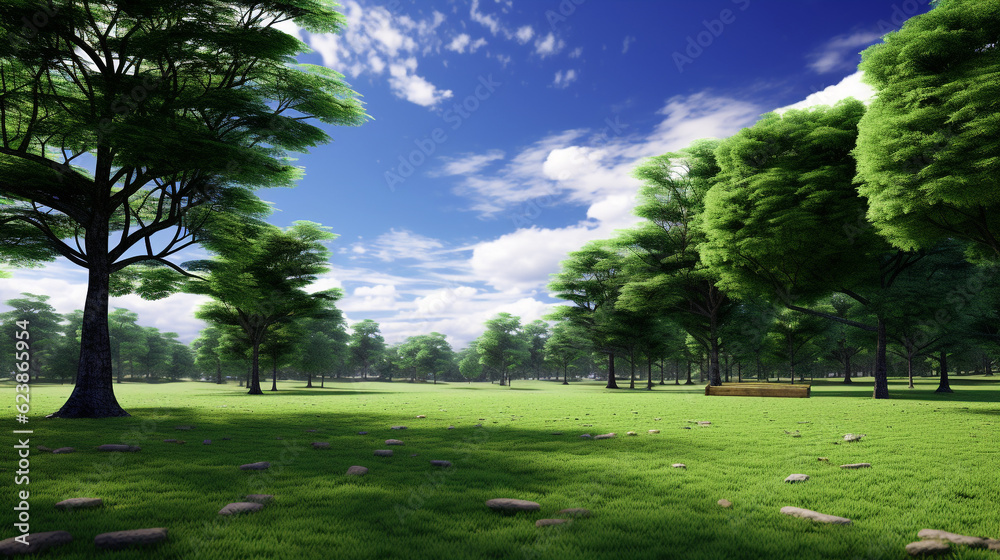 Obraz premium Trees in the park, beautiful landscape.
