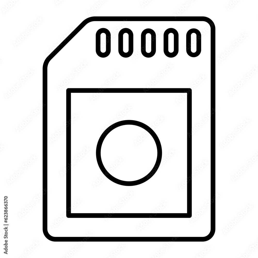 Memory Card Line Icon Memory Card Line Icon