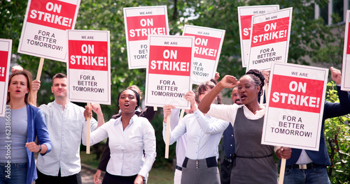 Workers Strike Demonstration In City. Labor Union March