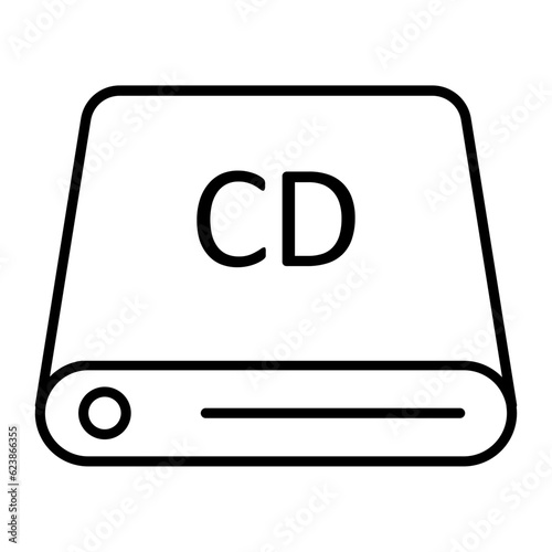 CD Rom Line Icon