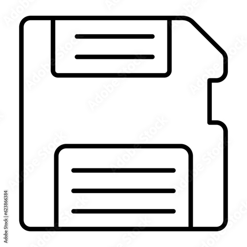 Floppy Disk Line Icon